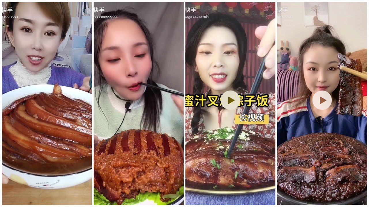 Chinese mukbangers’ asmr - Sweet rice with pork belly eating [Ăn xôi nếp thịt kho tàu]