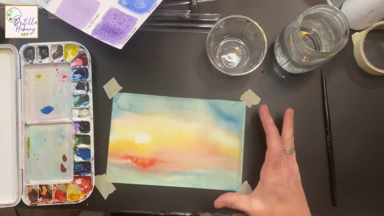 Finishing a Loose Sunset: Painting a Detailed Silhouette in Watercolor