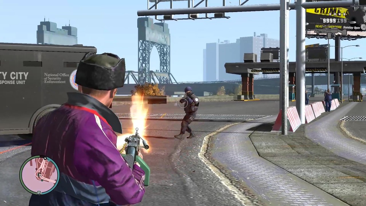GTA 4 - NIKO | SHOOTOUT AT DUKES BAR BRIDGE + FIGHT WITH SWAT & POLICE  + FOUR STARS