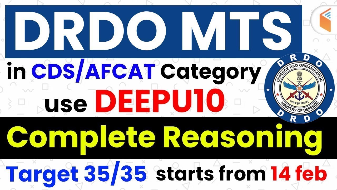 DRDO MTS 2020 | Reasoning Complete Course | Use Code 
