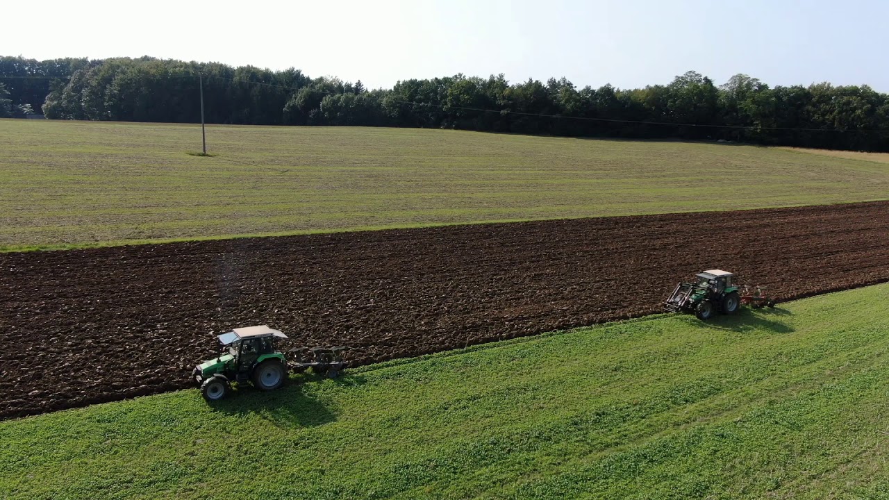 Pflügen, Deutz Fahr DX4.07- 3schar Rabe, VS. Deutz Fahr DX 4.47- 3schar Kverneland, (Mavic 2)
