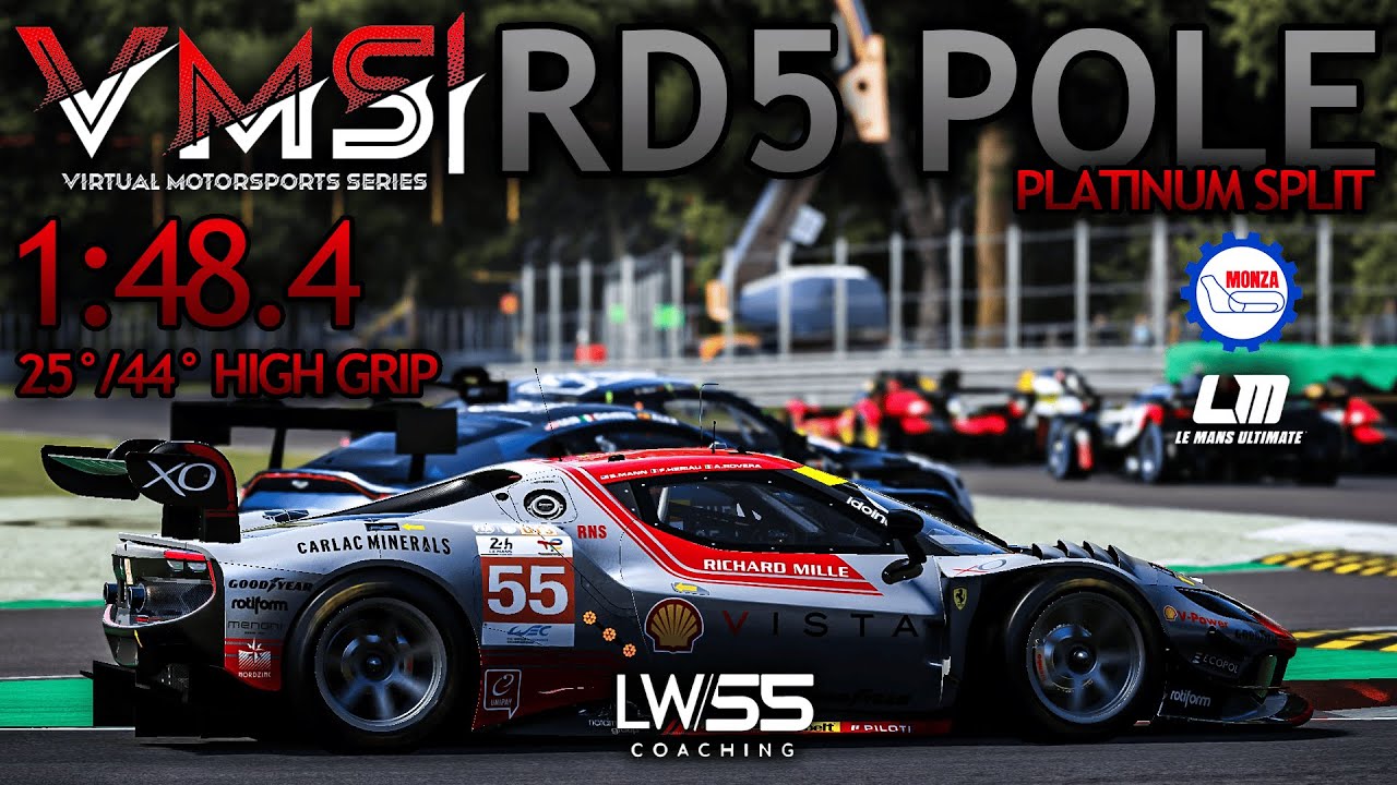 VMS PLATINUM SPLIT POLE POSITION | FERRARI 296 LMGT3 @ MONZA | LE MANS ULTIMATE | LW/55 COACHING
