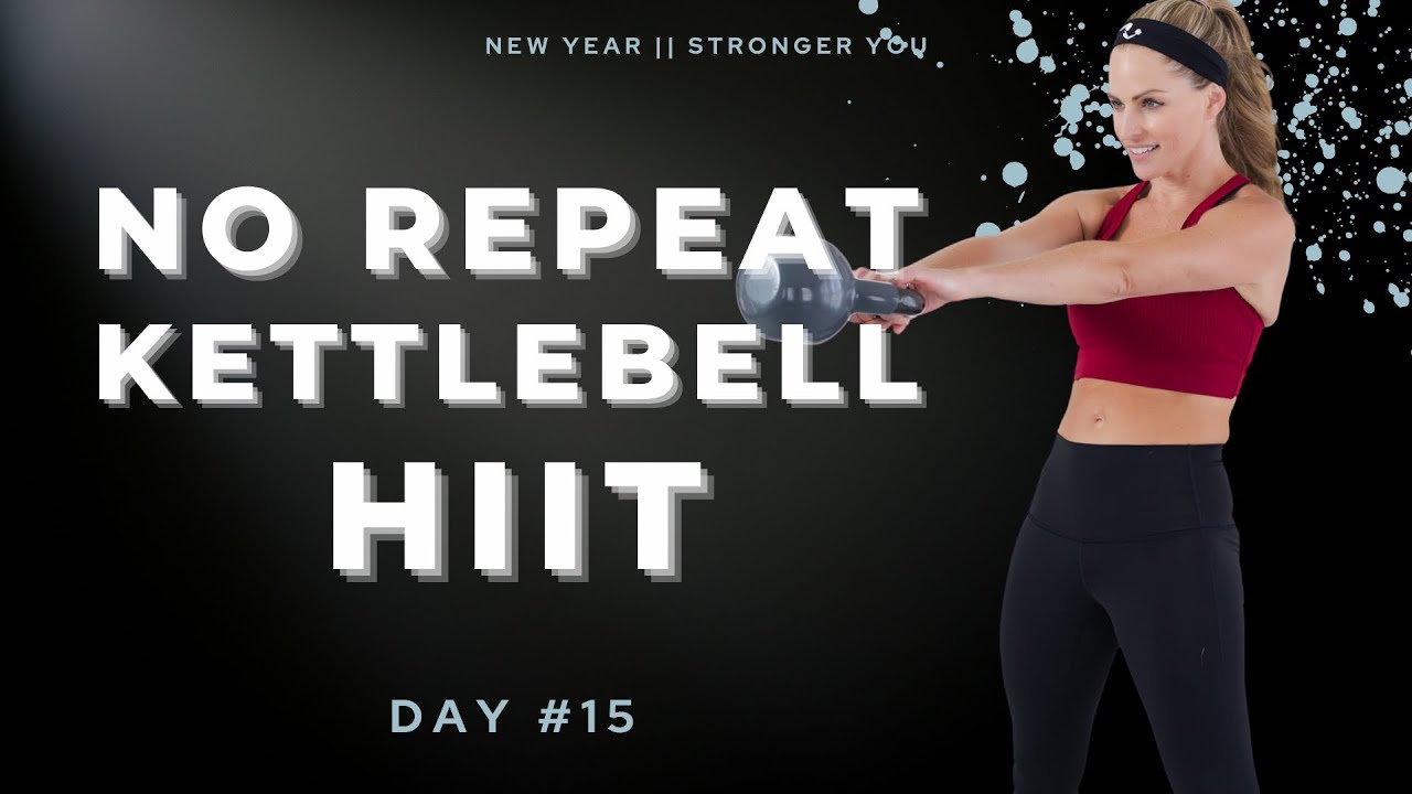 30 Minute No Repeat Kettlebell HIIT Workout I BodyFit Strong Day #15