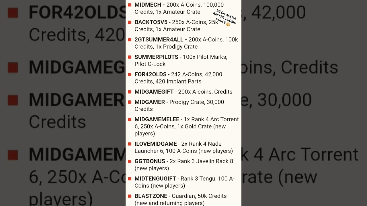 PROMO CODES 🫠 | MECH ARENA | #shorts #games #gaming #phonk
