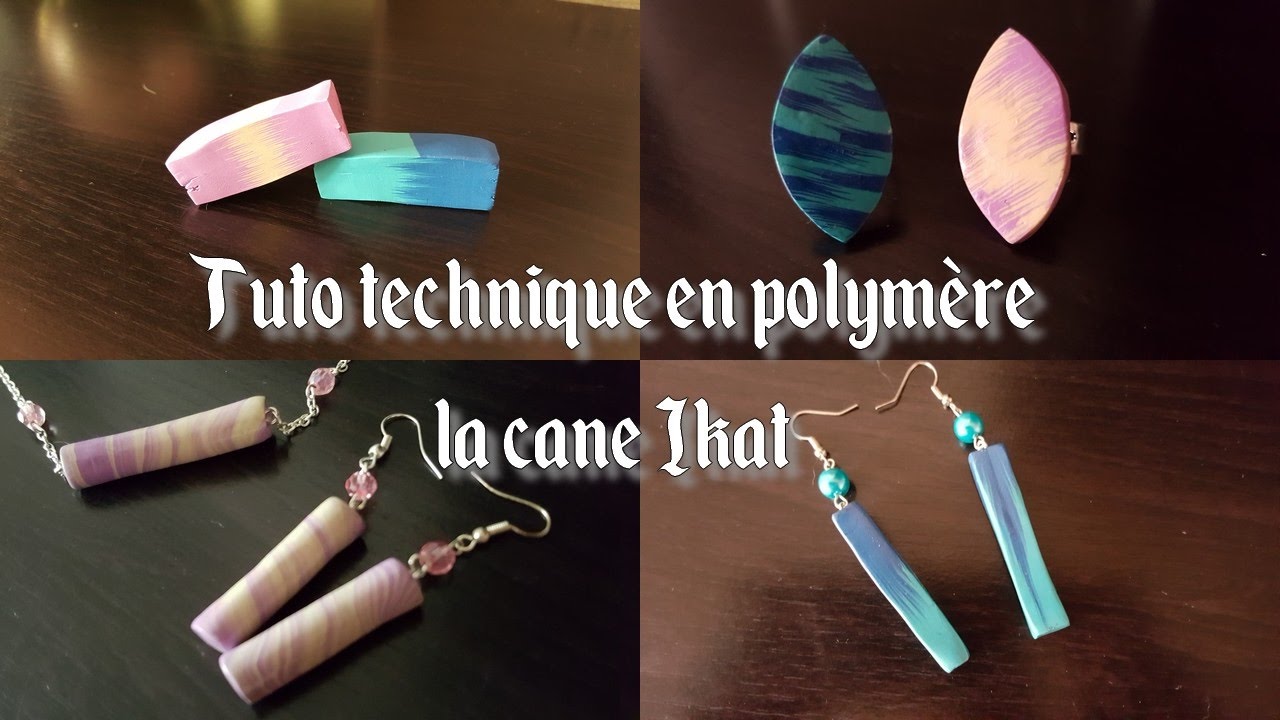 [♥ Tuto, technique en polymere ♥]  ✿ la cane Ikat ✿