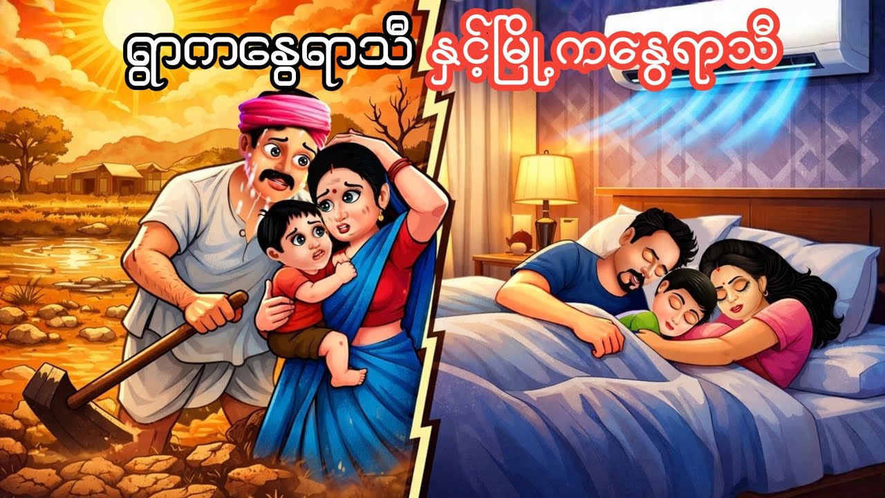 ရွာကနွေရာသီနှင့်မြို့ကနွေရာသီ #မြန်မာကာတွန်း #ပုံပြင် #ကာတွန်း #cartoon 