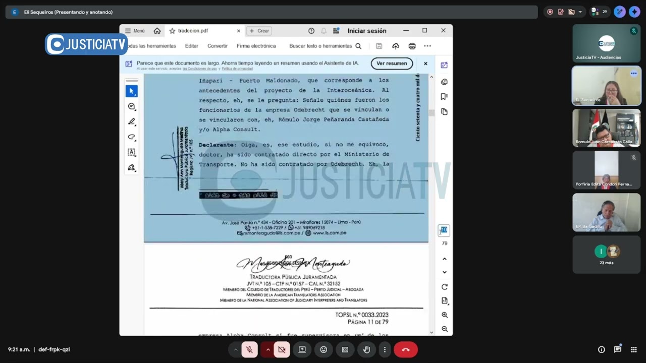 Apelación en el proceso contra Alejandro Toledo Manrique y otros sentenciados