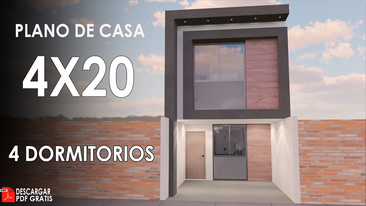 Plano de casa de 4x20 metros