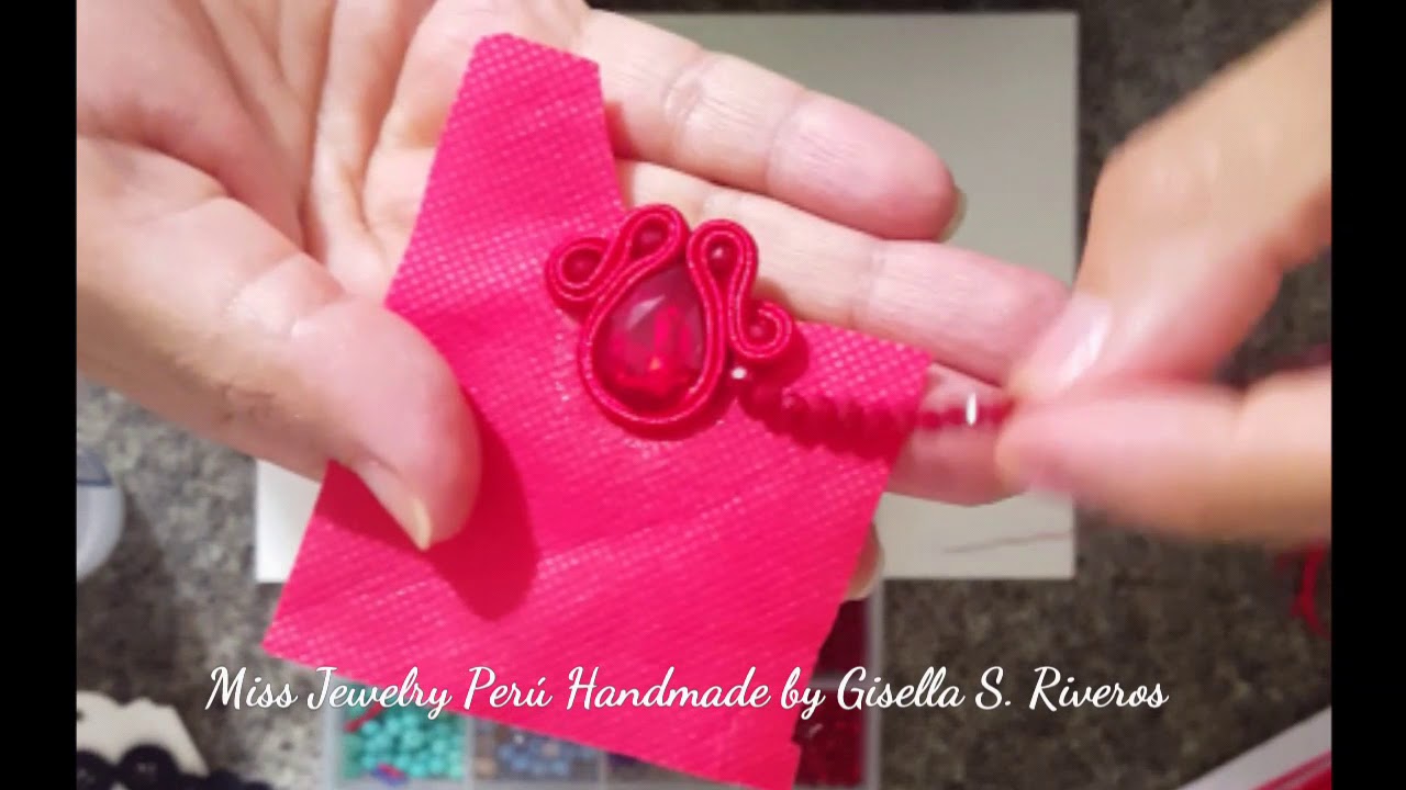 Aretes Soutache paso a paso tono Rojo