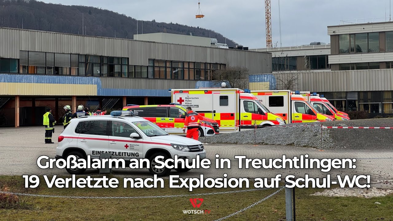 Gro&szlig;alarm an einer Schule in Treuchtlingen: 19 Verletzte nach Explosion auf Schul-WC!