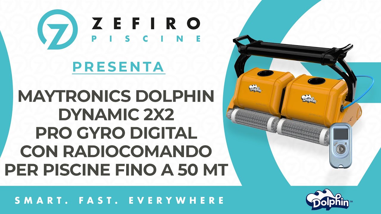 Maytronics Dolphin 2X2 - Robot Pulitore Elettrico Piscina 50 MT con Radiocomando | ZefiroPiscine