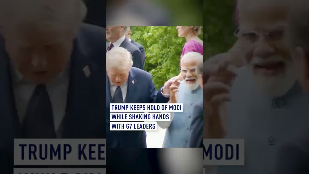 Trump keeps hold of Modi while shaking hands with G7 leaders