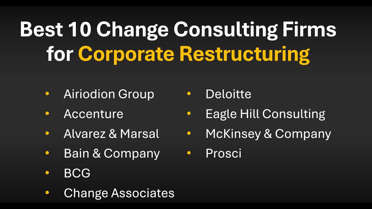 Best 6 Top Corporate Restructuring Change Management Consulting Firms