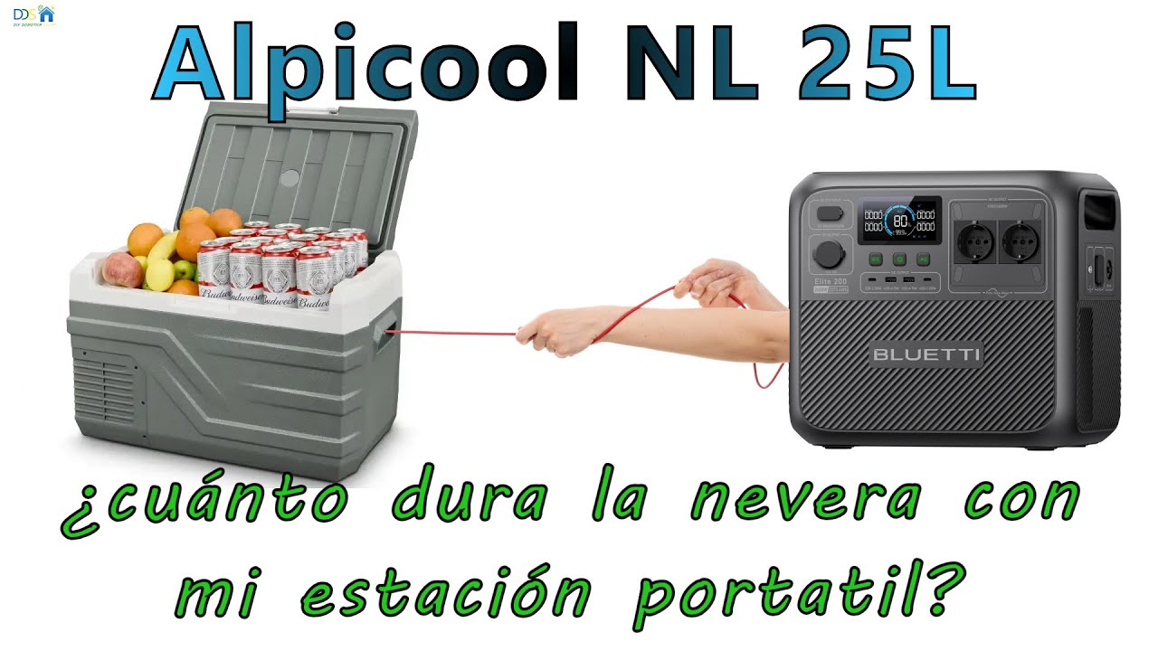 ¿Cuántas horas me dura la nevera con la estación de energía? Una Alpicool 25L y BLUETTI ELITE 200 V2