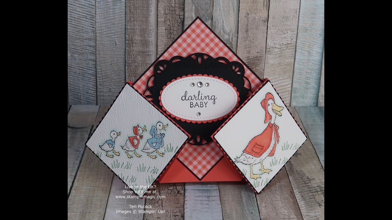 Double Diamond Fold Card (1) using Fable Friends from Stampin' Up!