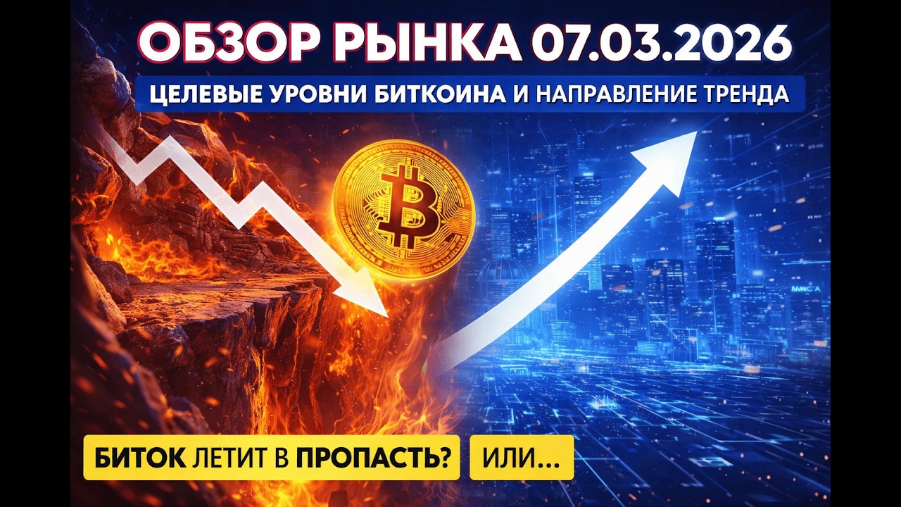 Обзор рынка 07.03.2026: целевые уровни биткоина и направление тренда. Биток летит в пропасть? или...