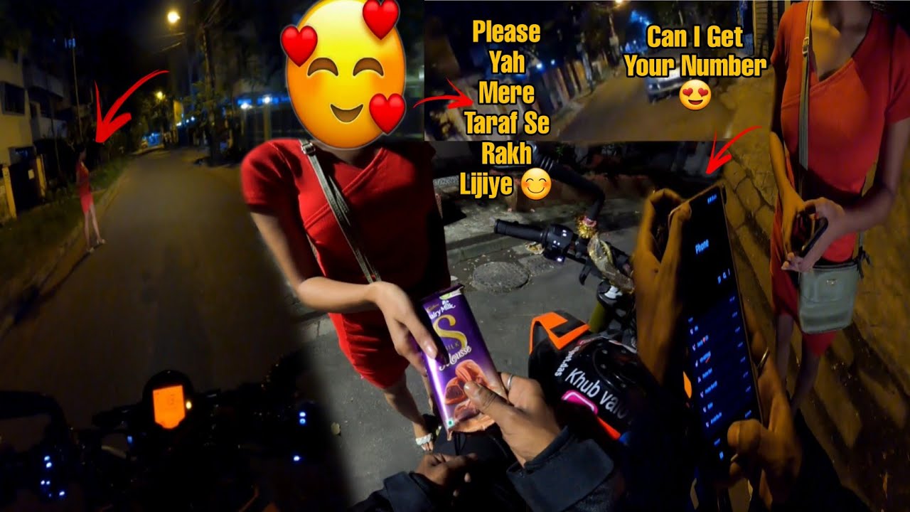 Helped A Cute Girl From Delhi 😍 | She Gave Her Number & Chocolate 🙈🥰 | Biker Helped Girl at Night