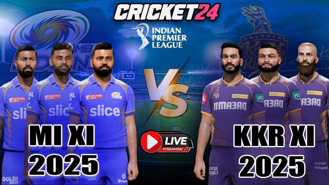 IPL 2025 KKR VS MI UPDATED TEAM || IPL 2025 || CRICKET 24 || RAYZOR GAMING #cricket #ipl