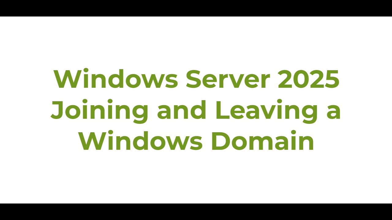 Join Server 2025 to the domain
