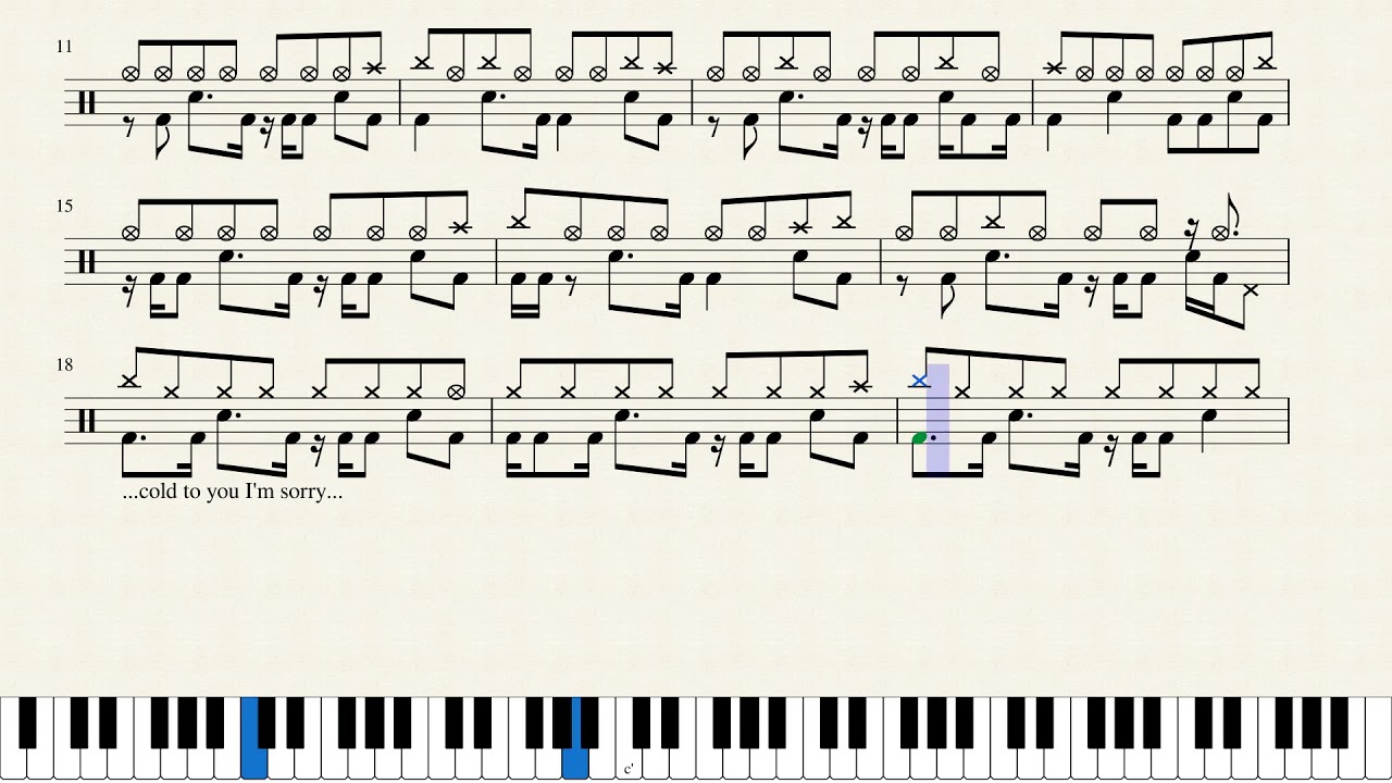 Crossfade - Cold (Drum Sheet Music)