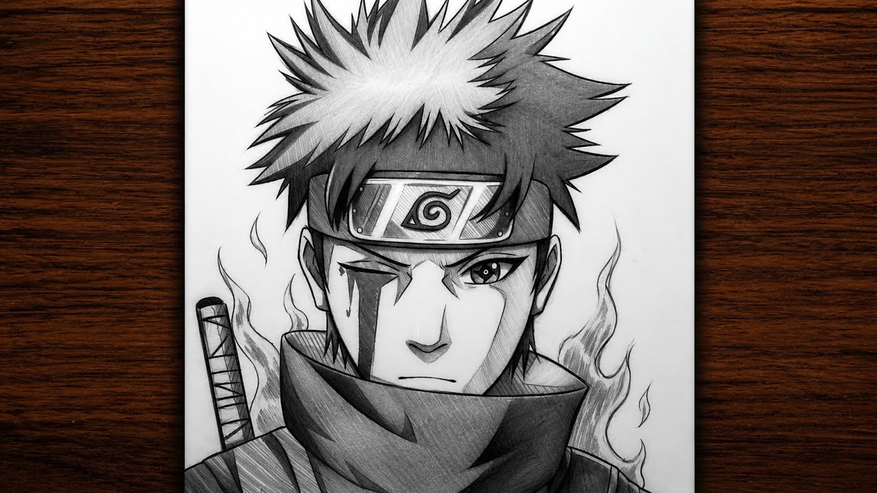 Anime sketch | how to draw Shisui Uchiha easy step by step