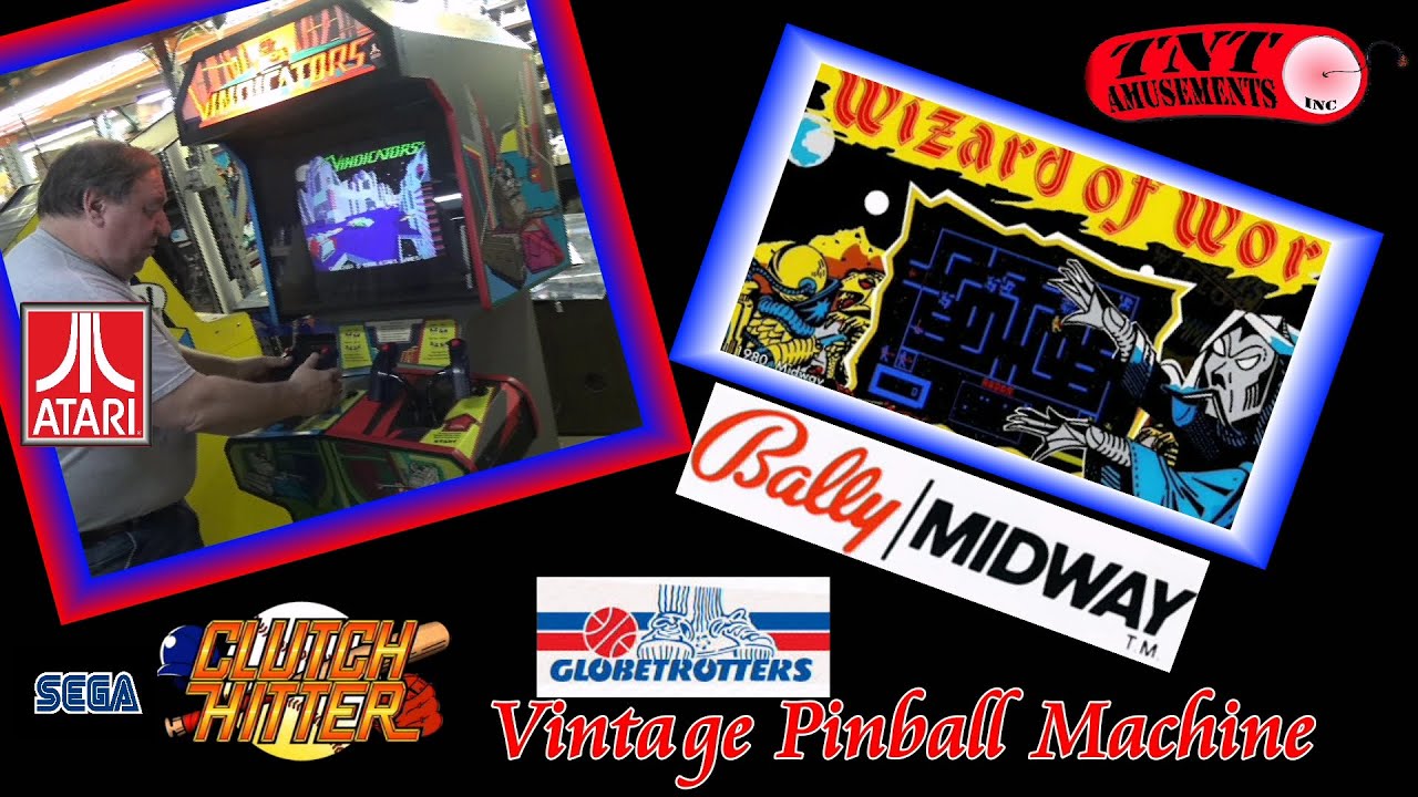 #1129 Atari VINDICATORS-Bally WIZARD OF WOR-Sega CLUTCH HITTER-TNT Amusements