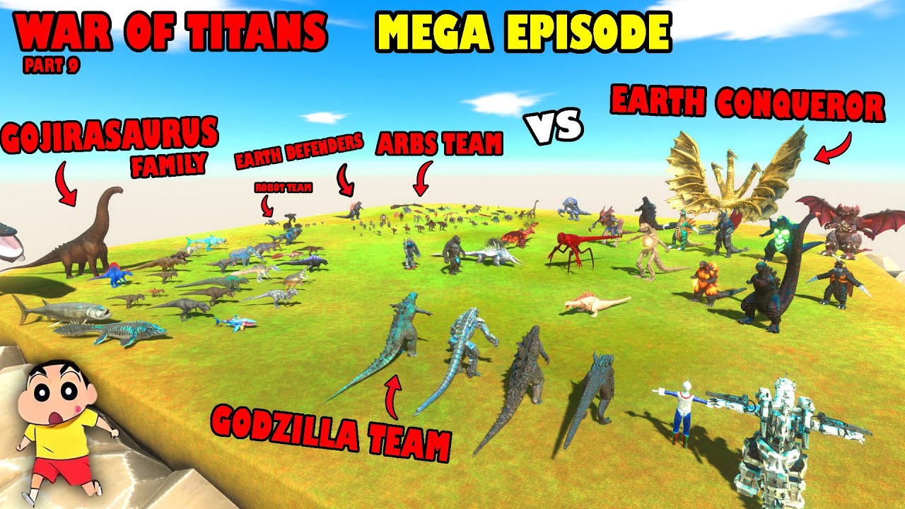 GODZILLA TEAM, ARBS TEAM, EARTH DEFENDERS, UNDEFEATED UNITS vs EARTH CONQUERORS | WAR OF TITAN MEGA