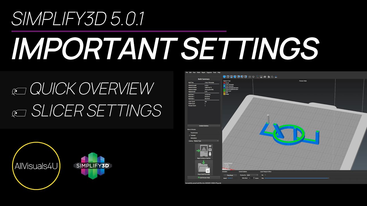📊Simplify3D 5 Settings - 3D Print Settings - 3D Print Quality - 3D Print Speed -First Layer 3D Print