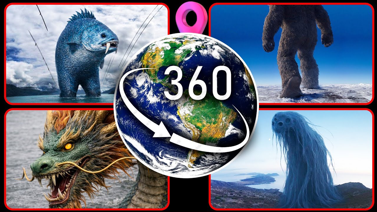 TOP 4: Giant Terrifying Creatures Found on Google Earth! — VR 360°