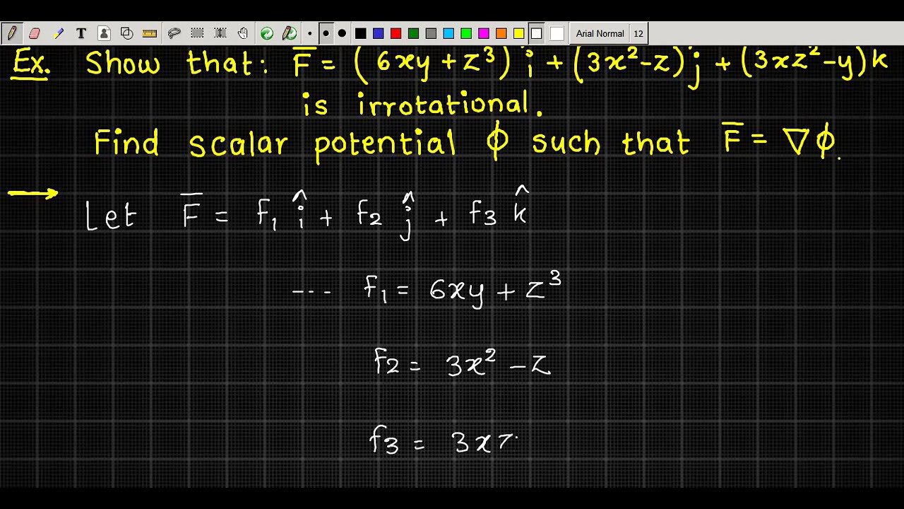 Curl: Scalar Potential of Irrotational field