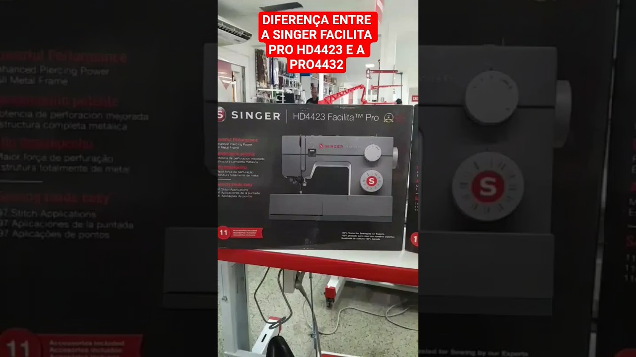Diferen&ccedil;a entre a Singer Facilita Pro HD4423 e a 4432 #slz #singer4423  #costuretododia