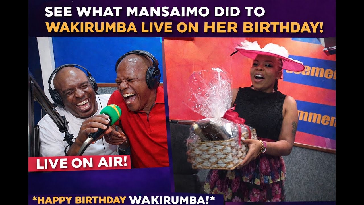 Wakirumba live with Mansaimo😂faya combo as he wishes her a HBD|Kameme FM 