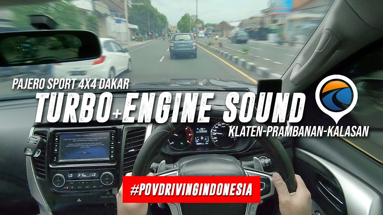 ASMR Turbo & Engine Sound - Pajero Sport 4x4 Dakar - Klaten Prambanan Kalasan POV Driving Indonesia