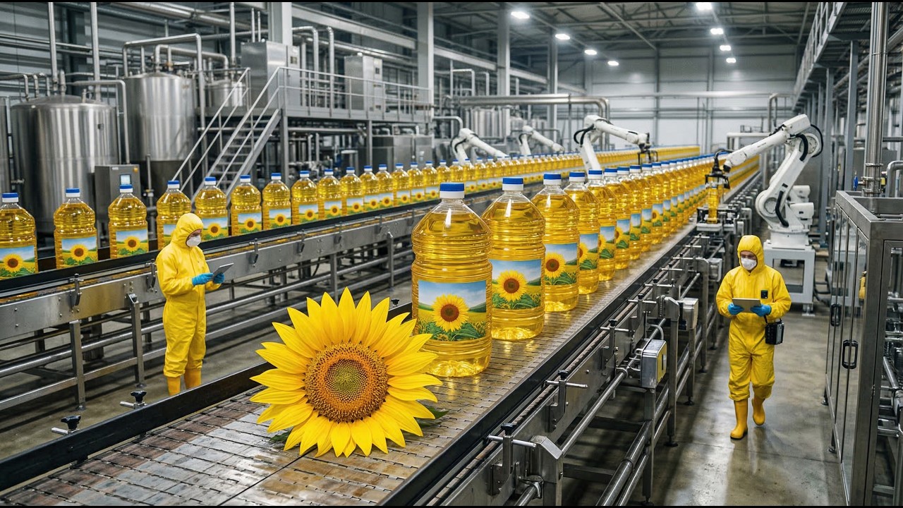 What's The BEST Cooking Oil Factory Tour Ever? MASSIVE Sunflower Oil Production