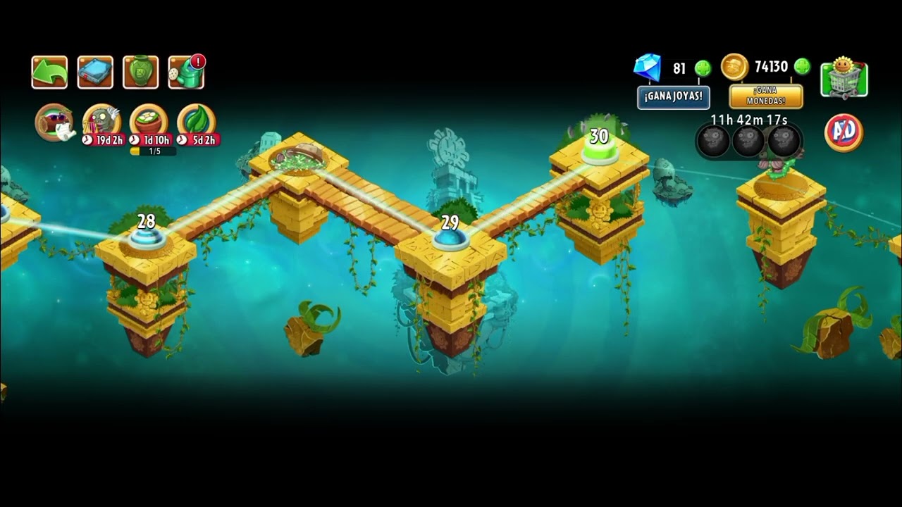 Jugando plantas vs zombies 2 xD
