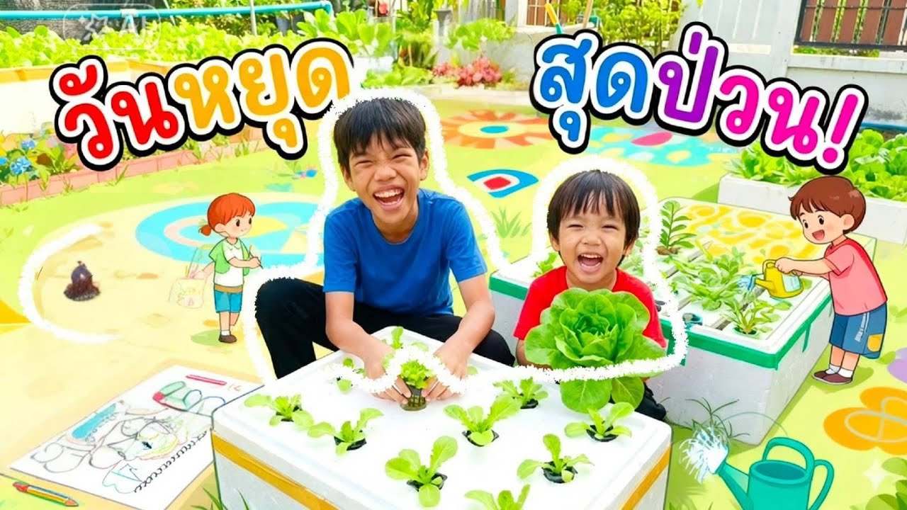 ปลูกผักไฮโดรในวันหยุด สุดป่วน !!  