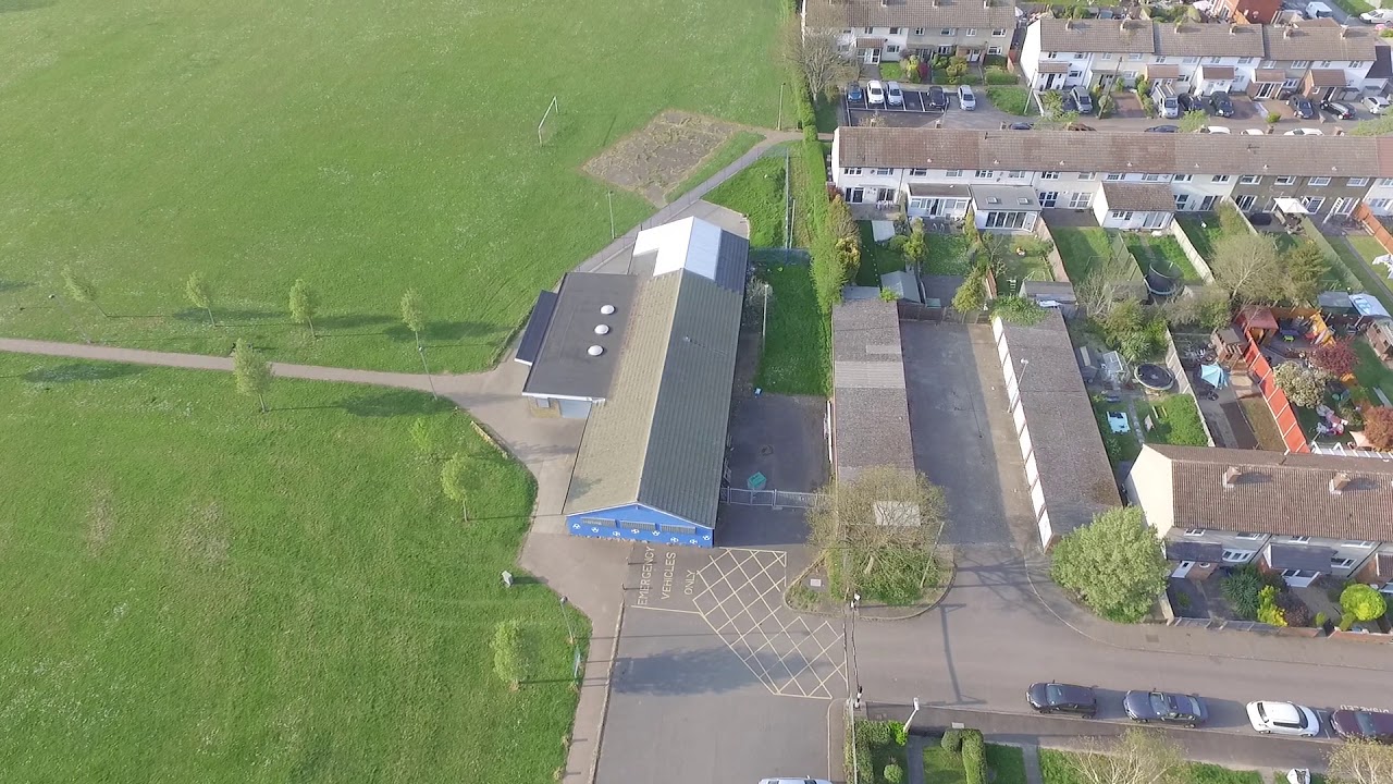 Drone views of Peartree park and Fairlands lakes Stevenage during lockdown