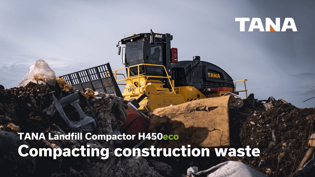 TANA Landfill Compactor H450eco -Compacting construction waste
