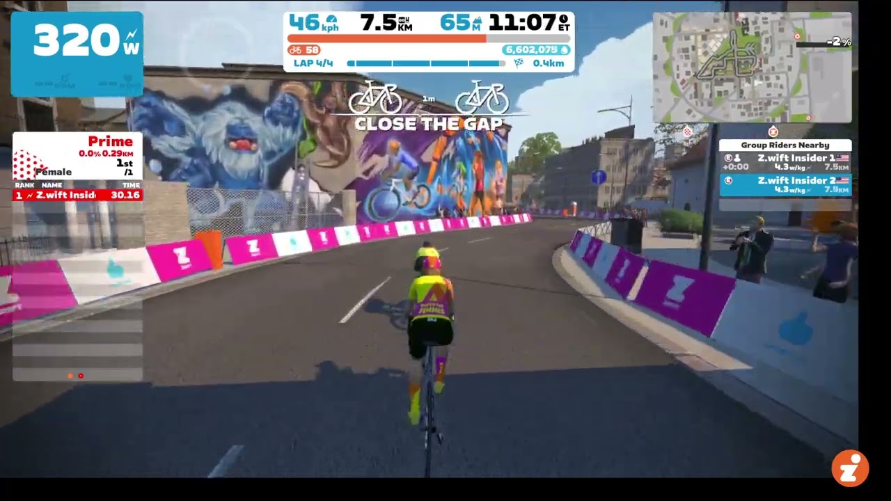 Triggering the ghost powerup with 500 meters to go