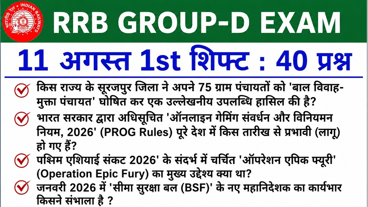 RRB Group D 11 August First Shift Analysis | Today Group D 1st Shift Analysis | Group D Analysis