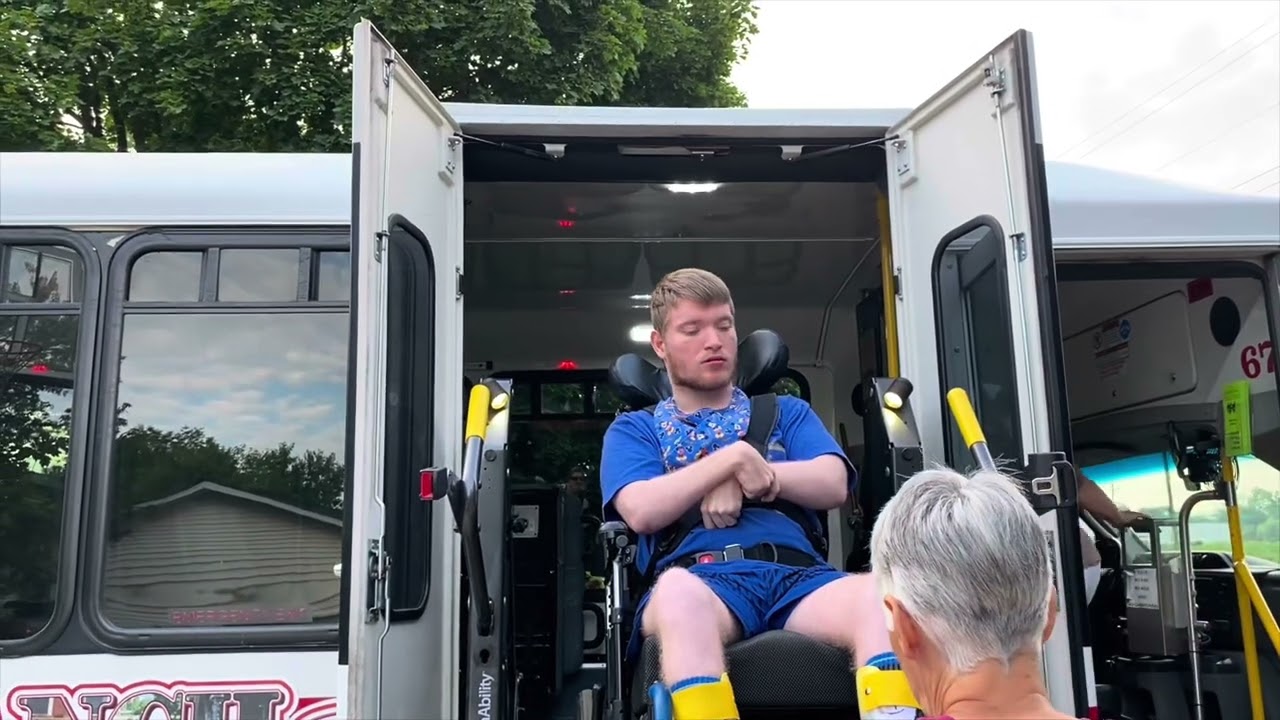 Bata Bus driver Kay picking Sam up at home & dropping him off at IFS 8.6.25 