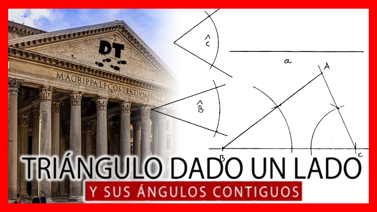 📐 Triángulo dado un lado y sus dos ángulos adyacentes 😅 Dibujo técnico paso a paso