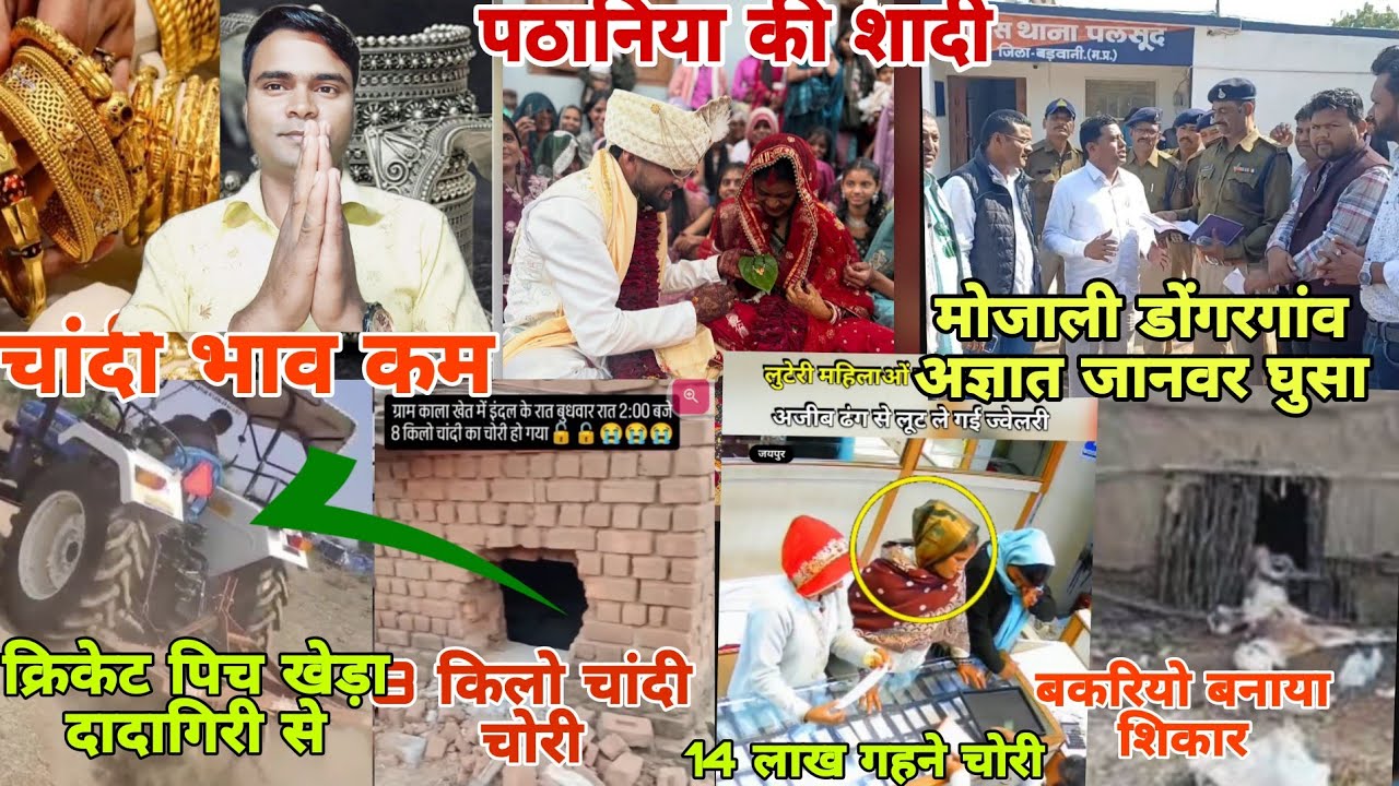 पठानिया की शादी / 8 किलो चांदी चोरी / तीन महिला 14 लाख सोना चोरी / अज्ञात जानवर मोजाली गांव आया 🔥