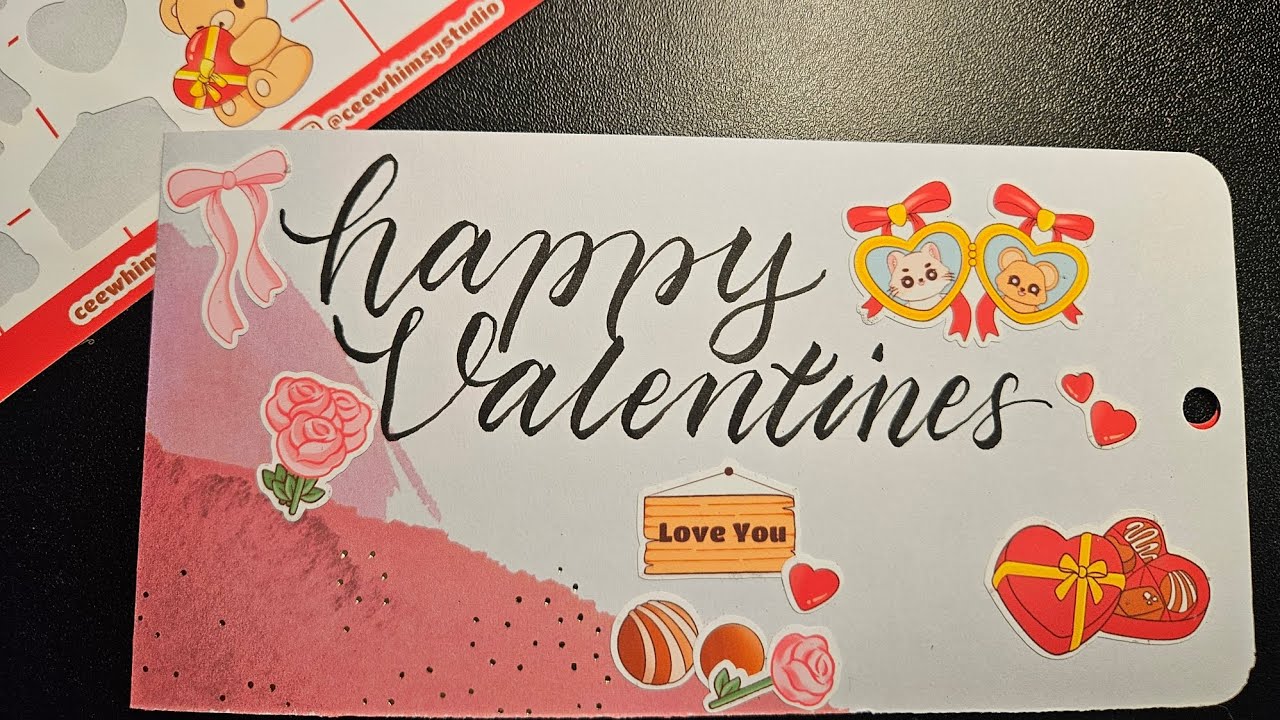 ASMR Valentine card making 