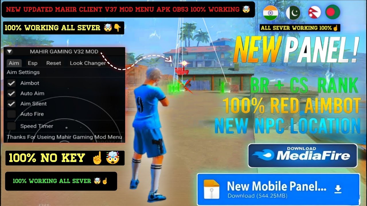  MAHIR CLIENT V37 Updated Mod Menu ☠️ | Aim lock + Speed Hack🧿 | Free Fire New Hack 🔗 *No Password