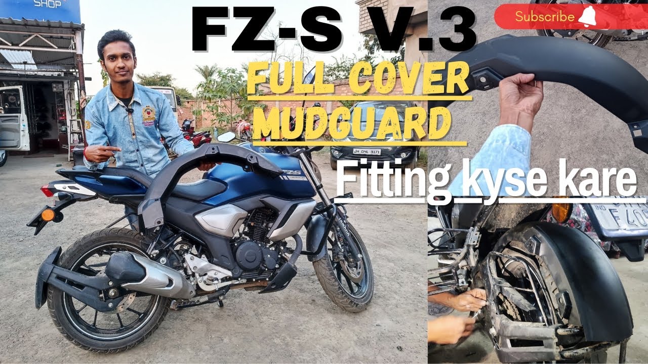 Yamaha fz-s v3 rear mudguard modification। Full cover rear mudguard। FZS V3। #fzs_v3 #yamaha