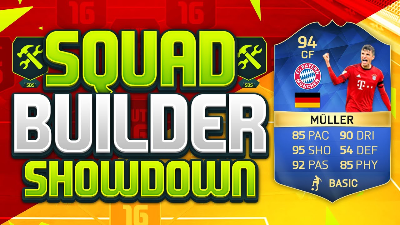 FIFA 16 SQUAD BUILDER SHOWDOWN!!! TEAM OF THE SEASON MULLER!!! 94 Rated Thomas Muller Squad Duel