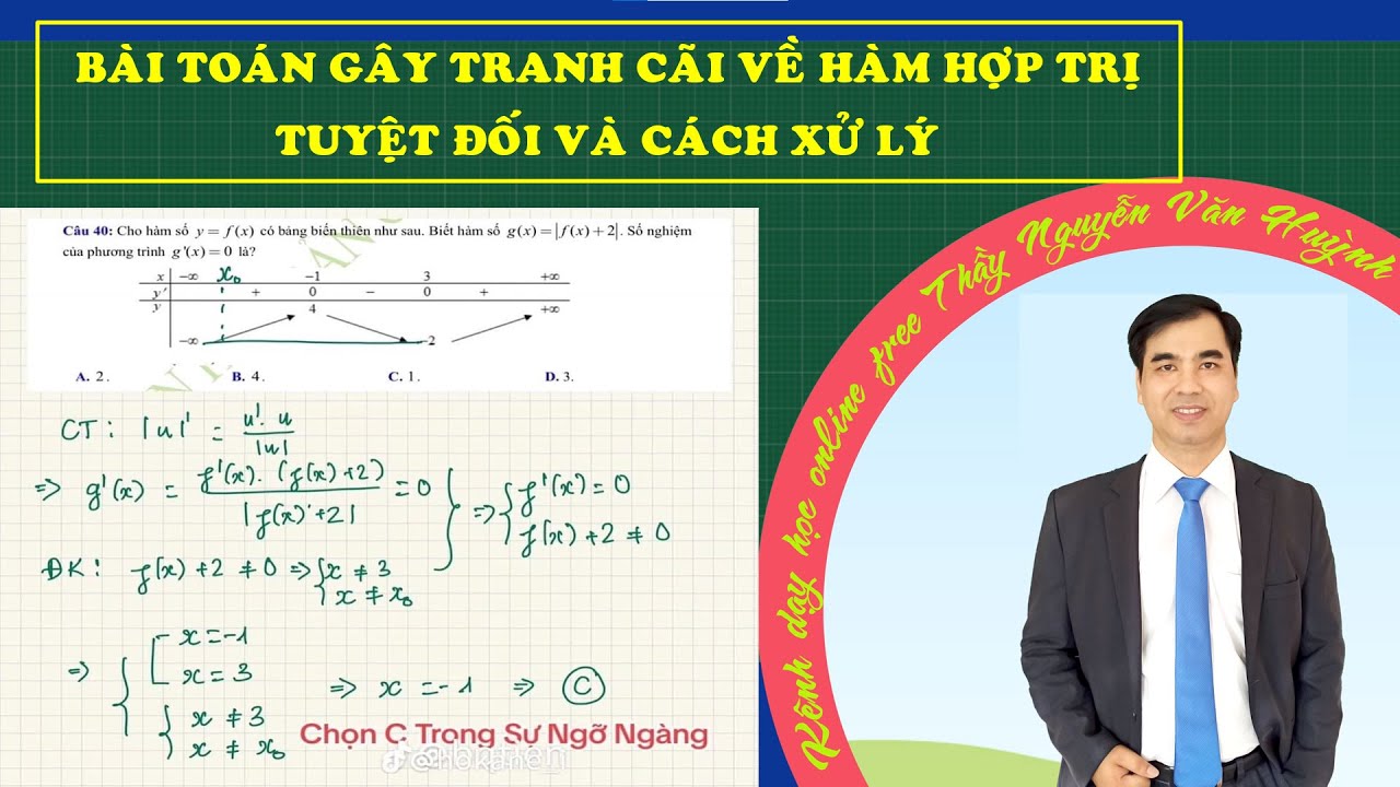 Bài toán gây tranh cãi về hàm trị tuyệt đối hàm hợp VDC và các xử lý|Thầy Nguyễn Văn Huỳnh