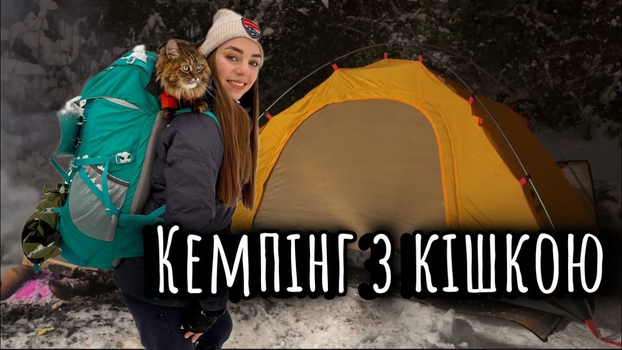 Зимовий Кемпінг з Кішкою та Наметом - Хот-Доги та Стейки на вуглях серед Снігу