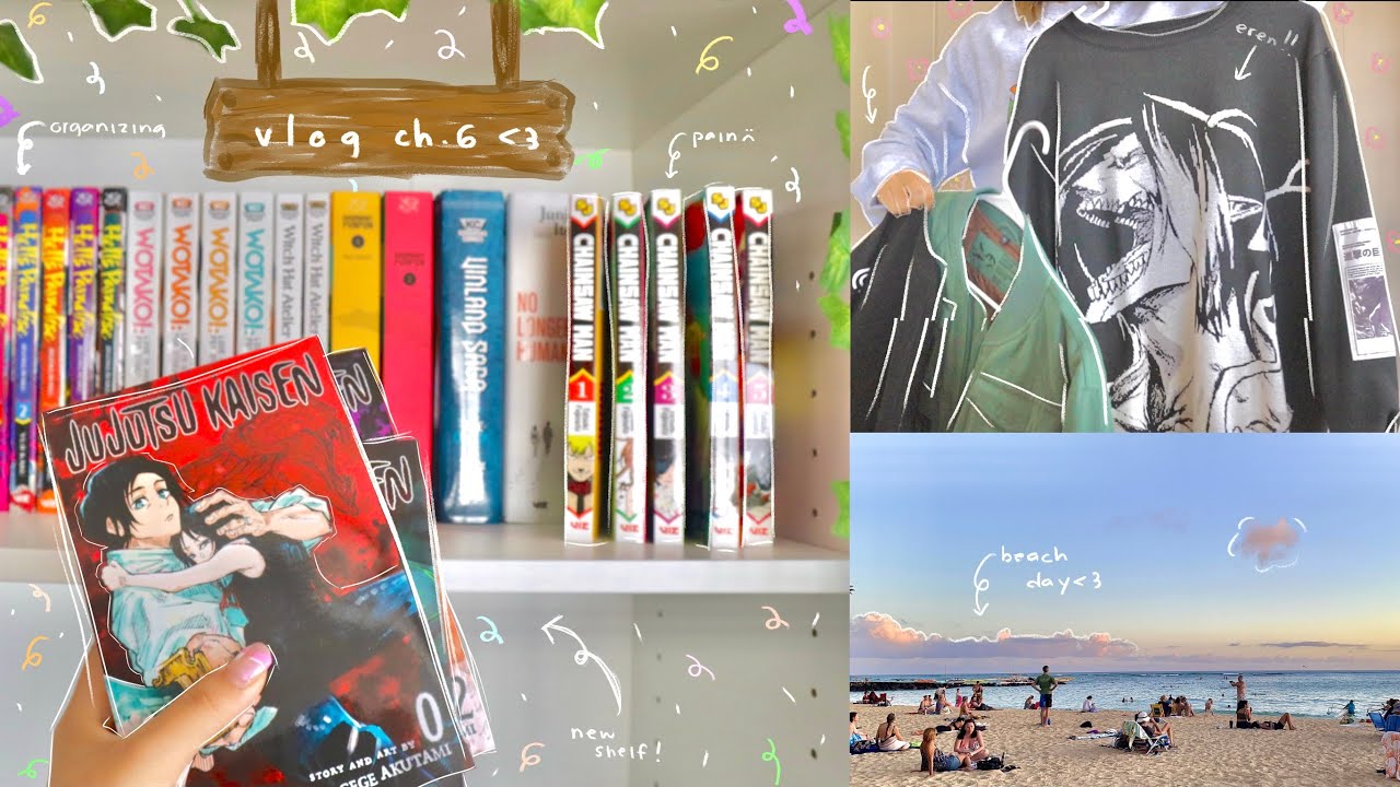 vlog ch.6 🧚🏻‍♀️🧷// new manga shelf, beach day, daiso, getting hair done, etc.